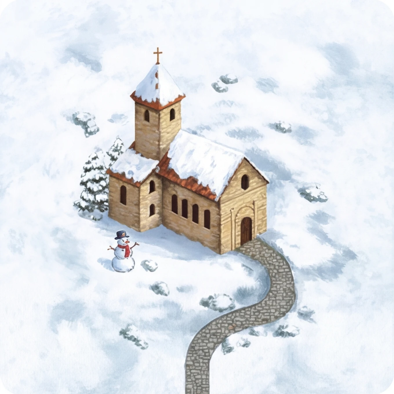 Winter Wonderland Carcassonne church tile