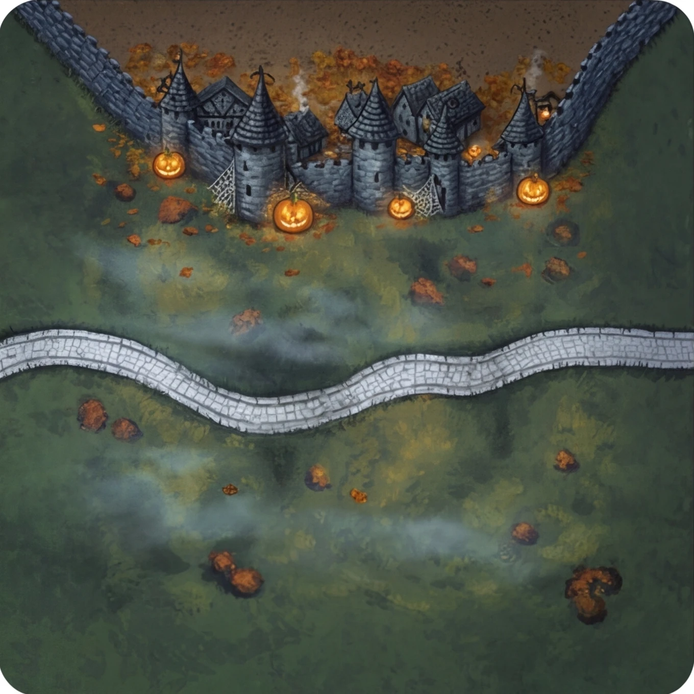 Halloween Carcassonne start tile
